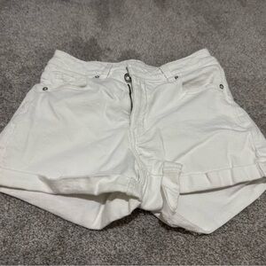 American Eagle White Jean Mom Shorts